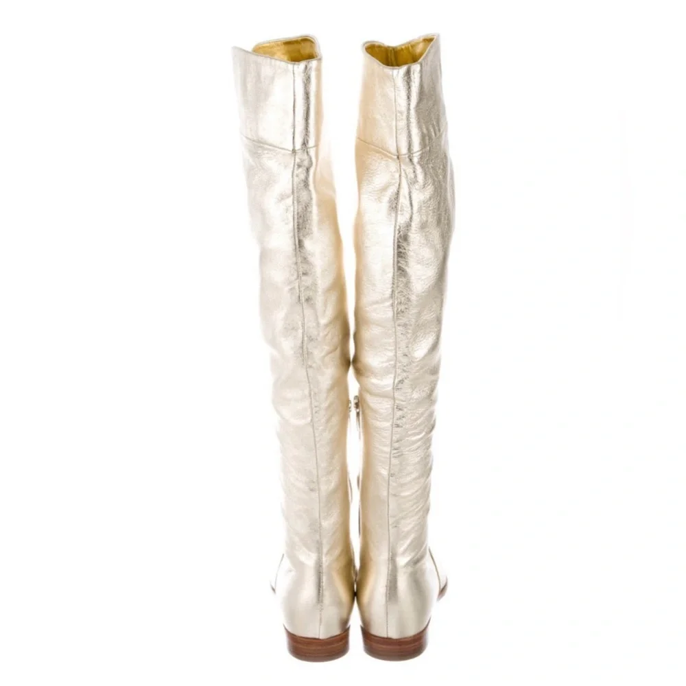 Sergio Rossi Vintage Metallic Gold Over-the-Knee Boots | Italian Designer size 5